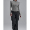 Women's Long Sleeve Zip Up Crop Top Slim Fit Workout Jacket with Thumb Holes - 3 of 4