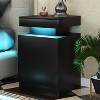 Aoxun Nightstand Set of 2 with LED Lights,Night Stand with Storage Cabinet for Bedroom,Bedside Table with LED, Black - 3 of 4