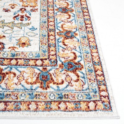 Reversible Bayside Blue Synthetic 8' x 10' Easy-Care Area Rug