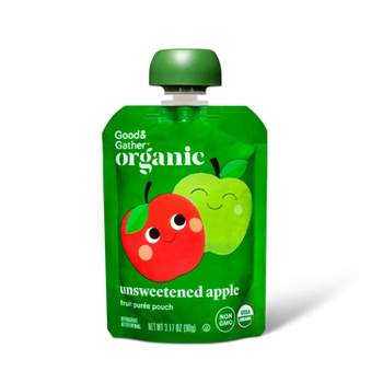 Organic Apple Sauce Pouch - Unsweetened Apple - 3.17oz - Good & Gather™