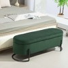 CAVINAS Storage Ottoman Bench with Black Metal Legs,Ottoman with Hidden Storage Space for Bedroom,Entryway,Pink/Orange/Emerald/Dark Gray/Beige - 2 of 4