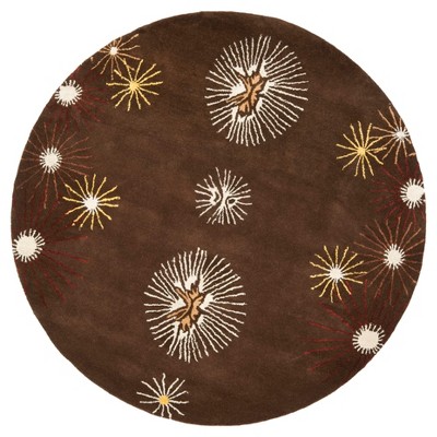 6'x6' Round Kole Rug Brown - Safavieh