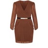 Women's Plus Size Wrap Affair Dress - truffle | CITY CHIC - 4 of 4