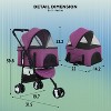 FDW Pet Stroller 3-in1 Multifunction Dog Stroller with All-Terrain Tires Extra-Large Storage Basket Adjustable Canopy for Small to Medium Dogs Cats - 2 of 4