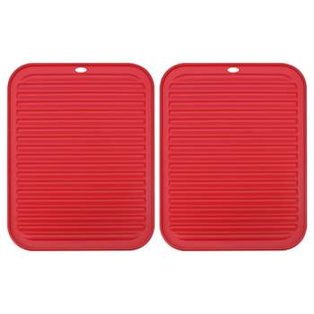 Burgundy Red Drying Dish Mat Drying Pads for Kitchen Counter