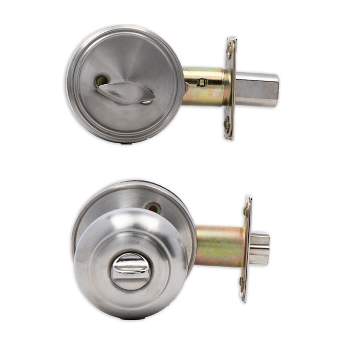 Dorence Heavy Duty Single Cylinder Entrance Door Knob with Lock, Silver