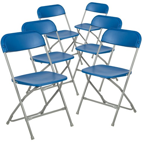 Flash Furniture Hercules™ Series Plastic Folding Chair Blue - 6 Pack ...