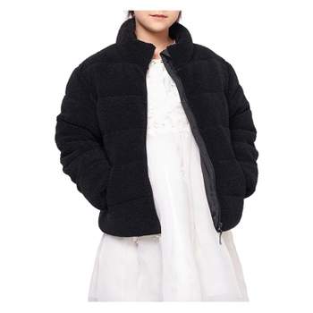 Rokka&Rolla Girls' Fleece Coat Faux Fur Puffer Jacket