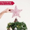 Joyfy Christmas Tree Topper, 8 inch Glitter Pink/Gold Star Christmas Tree Topper Decorations Indoor for Home Holiday Xmas Party - 4 of 4
