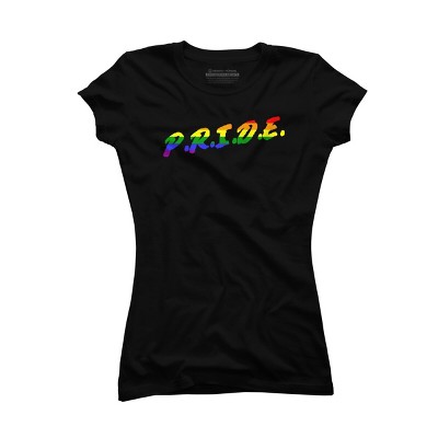 Adult Design By Humans Rainbow Colored Pride Letters By EsskayDesigns T-Shirt