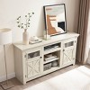 Vynxaria 60" White Farmhouse TV Center with Barn Doors and Ample Storage - 4 of 4