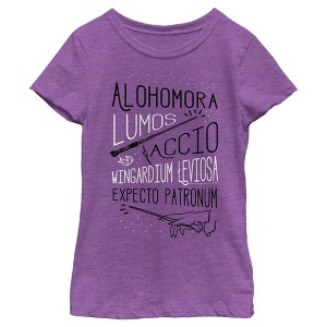 Girl's Harry Potter List of Spells T-Shirt - 1 of 4