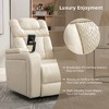 PU Leather 270° Swivel Power Recliner with Tray Table, Phone Holder, Cup Holders, USB Port & Hidden Arm Storage, Home Theater Individual Seat - 4 of 4