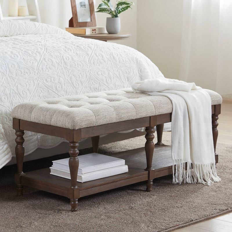 Highland Tufted Accent Bench with Shelf Ivory - Martha Stewart, 2 of 9