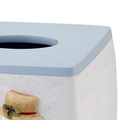 Coastal Snowman Hand-Painted Resin Tissue Box Cover
