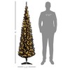 6ft Pencil Christmas Tree, Slim Artificial Christmas Tree with Realistic Branches and Warm White LED Lights - 3 of 4