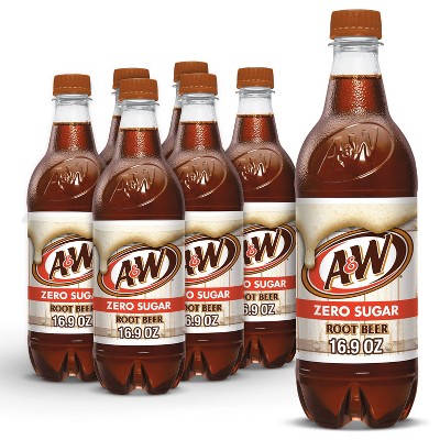 A&W Root Beer Zero Sugar Soda - 6pk/0.5 L Bottles