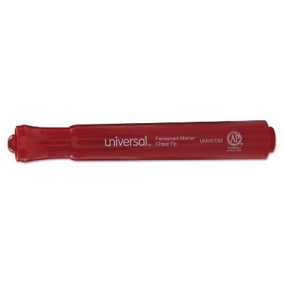 UNIVERSAL Permanent Markers Chisel Tip Red Dozen 07052