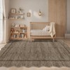 Scalloped Washable Bordered Living Room Bedroom Rug, Ultra Thin Non Slip Indoor Farmhouse Carpet for Dining Room - 4 of 4