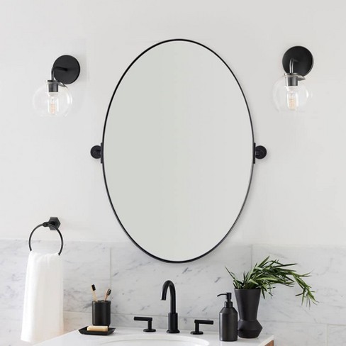 Moon Mirror Black Oval Bathroom Mirrors Oval Pivot Mirrors Tilting Bathroom Mirrors