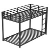 Twin Over Twin Metal Bunk Bed with Ladder, Low Bunk Design, Sturdy Steel Frame, Easy Assembly-- Frevyn - 4 of 4