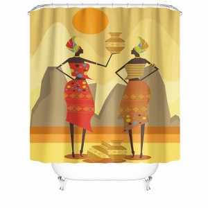 Talking Woman Shower Curtains for Bathroom Waterproof Fabric Bath Curtain Durable Soft Stylish Bathroom Decor 72x72 Inch - 1 of 1