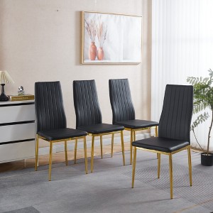 KTMBDW Dining Chairs Set of 4, PU Leather Kitchen Chairs with Padded High Back and Metal Legs for Dining Kitchen Living Room - 1 of 4