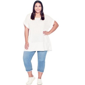 Avenue Women's Plus Size Nikita Crop Jean - 1 of 4