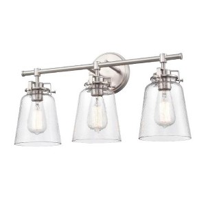 TOBILI 3 Light Satin Nickel Vanity Light Wall Light,Bathroom Vanity Light - 1 of 3