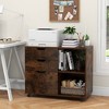 Tangkula 3-Drawer Mobile File Cabinet w/ Open Adjustable Storage Shelf for Home Office - 2 of 4
