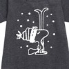 - Peanuts - Woodstock Snowfall Graphic Short Sleeve Fleece Dress - 2 of 4