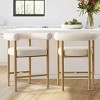 Boucle Counter Stool,24 Inch Counter Height Bar With Back Armrest For Living Room Island And Bar-Tanpinhause - 3 of 4