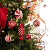 Aoibox 108pcs Candy Cane Red White Shatterproof Christmas Ornaments Set 1.57 to 6.1in Hanging Ball Decorations for Xmas Tree Holiday - 2 of 4