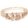 Pompeii3 1ct Morganite & Diamond 3-Stone Ring 10k Rose Gold - 4 of 4