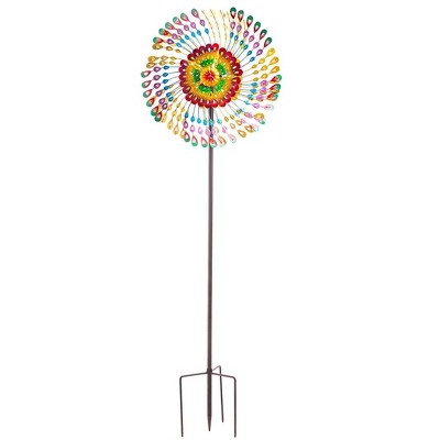 Wind & Weather Rainbow Feathers Wind Spinner