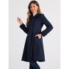 Allegra K Women's Winter Vintage Collared A-Line Double Breasted Long Swing Overcoat - 3 of 4
