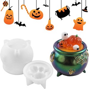 JDICTION 3D Large Pumpkin Spider Jar Resin Mold - For Halloween/Thanksgiving Decor, Jewelry/Candy Storage Box, Candle Holder - 1 of 4