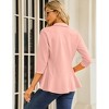 Coolmee Women's Casual Blazers 3/4 Sleeve Open Front Lightweight Cardigan Drape Ruffles Work Office Suit Blazer Jackets - 3 of 4