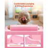 VEVOR 2-in-1 Kids Sofa, Foldable Toddler Soft Couch with Armrests, Made of 28D Sponge & Short Pile, Convertible Toddler Chair to Lounger, M, Pink - 4 of 4