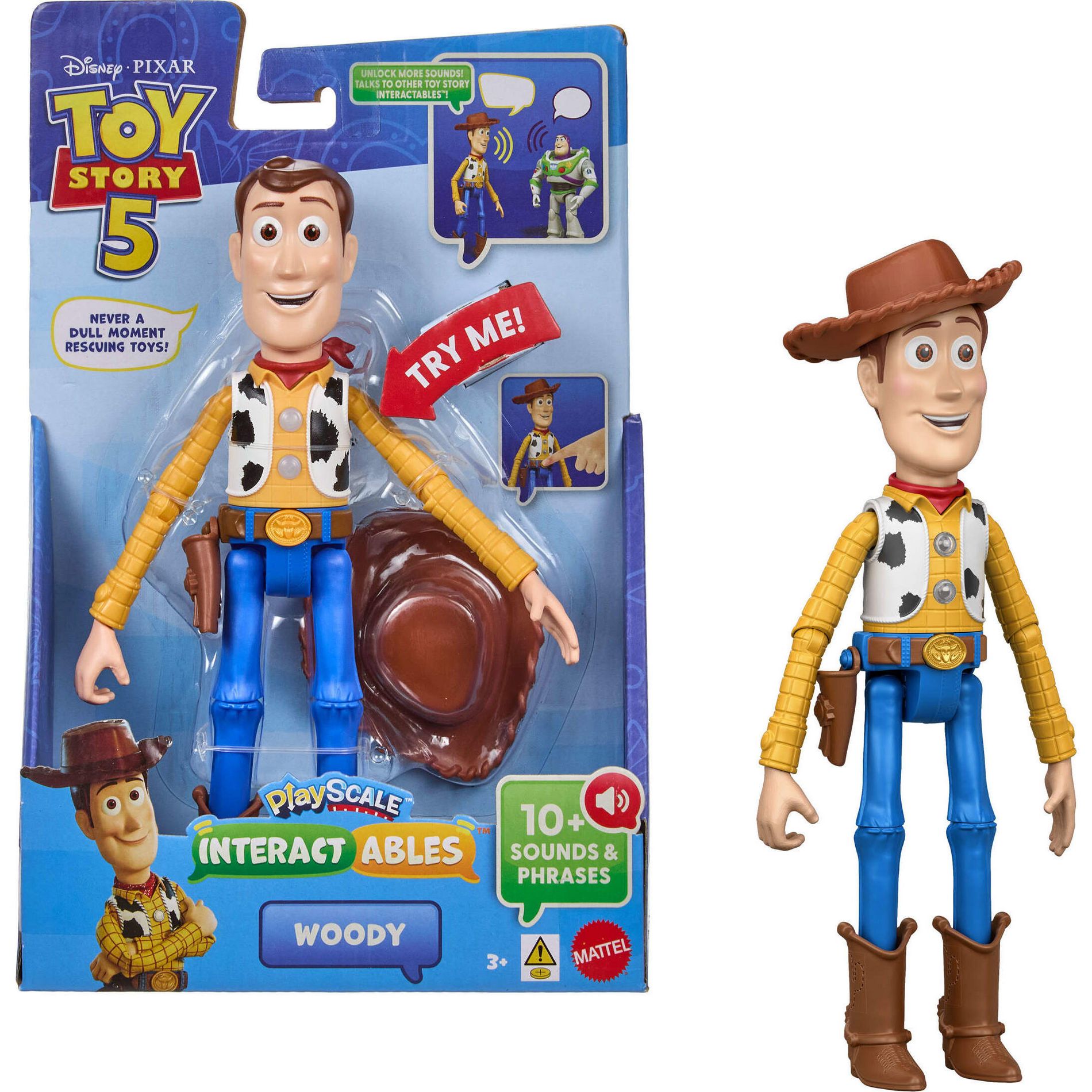 Disney and Pixar Toy Story 5 Interactables Woody Figure 9" Playscale Movie Phrases & Cross Talk