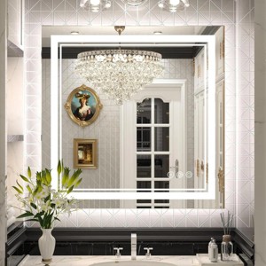 Maxax Atherton Modern Frameless Anti-Fog LED Lighted Dimmable Wall Mounted Bathroom Vanity Mirror - 1 of 4