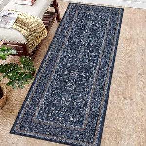 coucheta Vintage Floral Washable Rug for Living Room, Multi-size Soft Low Pile Rubber Backed Non Slip Carpet, for Bedroom, Dining Room, Home Office - 1 of 4
