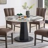 Roundhill Furniture Cavira 5-Piece Modern Dining Set, Faux Marble Dining Table with Four Upholstered Chairs - 2 of 4