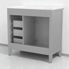 36" Bathroom Vanity with Ceramic Sink Top, Soft-Close Doors, 3 Drawers, Solid Wood Freestanding Cabinet for Modern Bathrooms - 4 of 4
