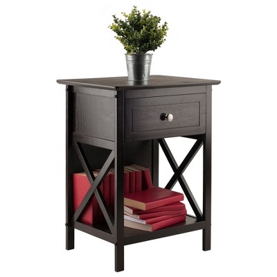 Xylia Transitional Coffee Wood End Table with Storage