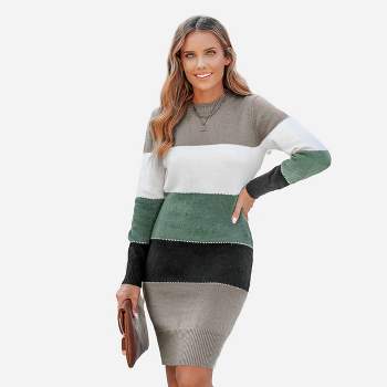 Women's Colorblock Bodycon Mini Sweater Dress - Cupshe