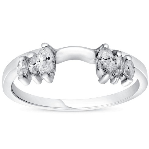 1/2ct Diamond Guard Ring Insert Enhancer 14K White Gold