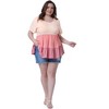 Agnes Orinda Women's Plus Size Babydoll Ruffle Tiered Short Sleeve Lace Trim Casual Loose Flowy Swing Blouses - 3 of 4
