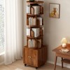 Airsurfer 5-Tier Bookshelf Tower Rotating Corner Display Bookshelf with Wheels and Drawer Storage Bookshelf for Home Office or Living Room - 2 of 4