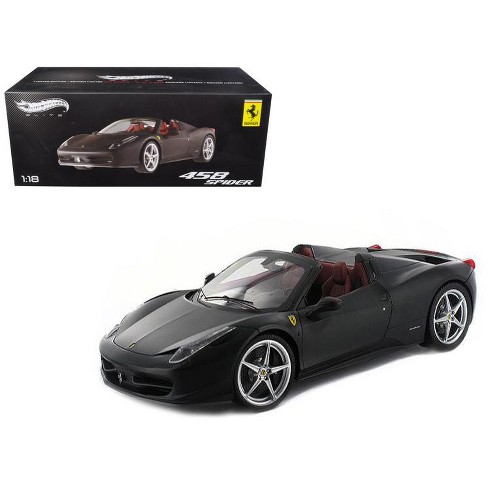 Ferrari 458 Italia Spider Matt Black Elite Edition 118 Diecast Car Model By Hotwheels